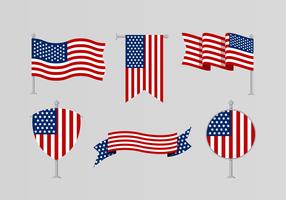 Coleção de bandeira americana vetor