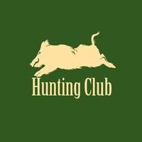 emblema do clube de caça com porco selvagem. ilustração vetorial para o seu clube. vetor