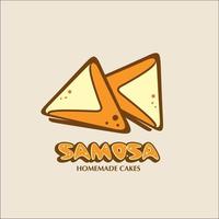 samosa. uma padaria doméstica. logotipo do vetor. vetor