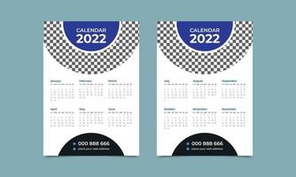 Modelo de design de calendário de parede 2022. design de calendário criativo anual. ilustração vetorial. vetor