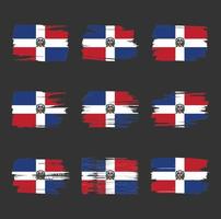 pinceladas da bandeira da república dominicana pintadas vetor