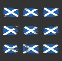 pinceladas de bandeira da escócia pintadas vetor