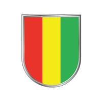 Bandeira da Guiné com desenho vetorial de moldura de prata vetor