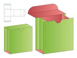 design de modelo cortado de embalagem de caixa. Maquete 3D vetor