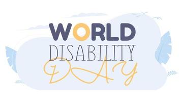 dia internacional das pessoas com deficiência. banner do dia mundial da deficiência. vetor. vetor