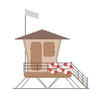 torre de salva-vidas da praia para salvar pessoas que estão se afogando. ilustração vetorial, isolada vetor