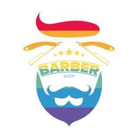 logotipo da barbearia com cor lgbt. isolado. vetor. vetor
