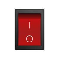 botão de ligar e desligar o quadrado vermelho. isolado. vetor. vetor