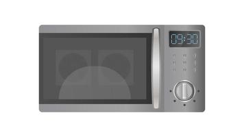 microondas em um estilo simples. forno de microondas de cozinha isolado em um fundo branco. vetor. vetor