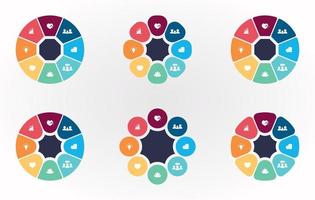 modelo de infográfico com vida útil da roda. conjunto de conceito de ferramenta de coaching. vetor