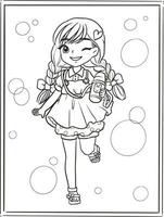 páginas para colorir princesas linhas dos desenhos animados meninas  ilustrações download grátis 5231054 Vetor no Vecteezy