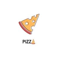 logotipo de pizza simples para embalagem de café e menu do restaurante. logotipo de fast-food com ilustração em vetor moderno estilo simples. Logotipo de fatia de pizza para pizzaria italiana com pizzaria em estilo simples e minimalista