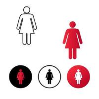 ilustração abstrata do ícone do banheiro feminino vetor