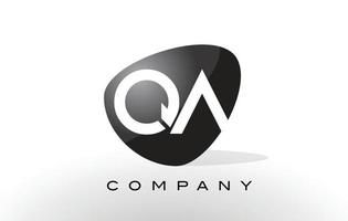 logotipo qa. vetor de design de carta.