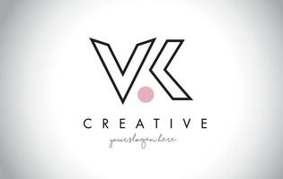 design de logotipo de letra vk com tipografia criativa moderna e moderna. vetor