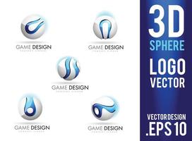 Vetor de design de logotipo de esfera 3D