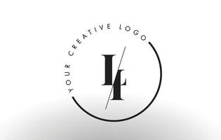 design de logotipo de carta com serifa li com corte cruzado criativo. vetor