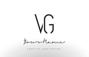 design de logotipo de letras vg slim. conceito criativo simples letra preta. vetor