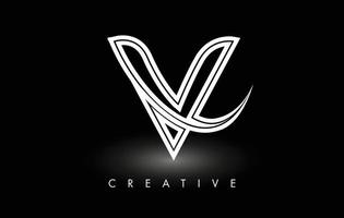 logotipo do projeto da letra v. logotipo do ícone da letra v com swoosh moderno vetor