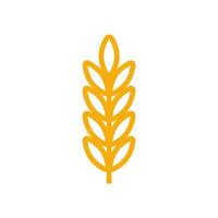 modelo de logotipo do vetor de fazenda de ícone de orelhas de trigo. linha ilustração de símbolo de grãos inteiros para negócios de padaria ecológica orgânica, agricultura, cerveja em branco