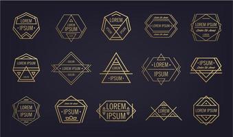 conjunto de vetores de insígnias vintage hipster e logotipos. sinais de negócios, logotipos, elementos de identidade, etiquetas, emblemas, molduras, bordas e outros elementos de design. formas geométricas