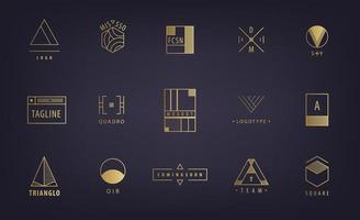 conjunto de vetores de logotipos geométricos abstratos. formulários, emblemas com espaço de texto