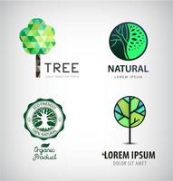 conjunto de logotipos de árvore verde do vetor. logotipos ecológicos, orgânicos, vegetais. vetor