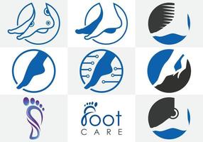 conceito de design de logotipo para cuidados com os pés, modelo de design de logotipo para pés vetor