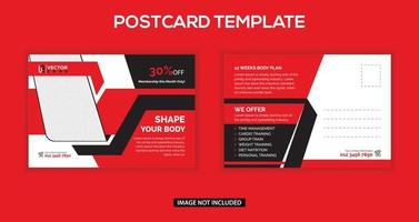 27 gym and fitness post card template.eps vetor