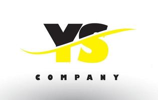 ys ys logotipo em letras pretas e amarelas com swoosh. vetor