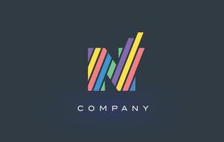 logotipo da letra n com vetor de design de linhas coloridas. ilustração do ícone da letra do arco-íris