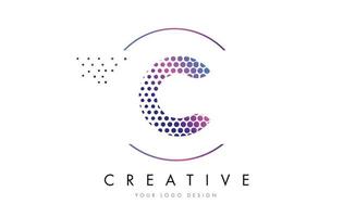 c rosa magenta pontilhado letra bolha logo design vector