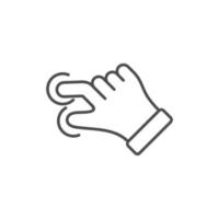 ícone de gesto simples com a mão em fundo branco vetor