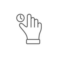 ícone de gesto simples com a mão em fundo branco vetor