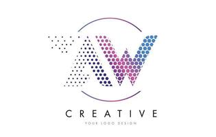 aw aw rosa magenta letra bolha pontilhada logo design vector