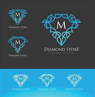 luxo com logotipo de diamante vetor