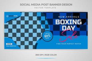 banner de venda boxing day esportes moda mídia social postar modelo de vetor