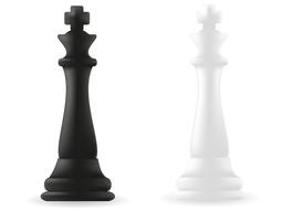 peça de xadrez do rei preto e branco vetor