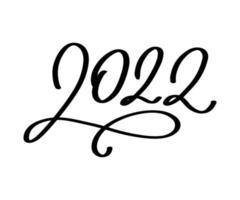 feliz ano novo 2022 design de texto do logotipo. Desenho de linha contínua do modelo de design de número de 2022 anos. vetor