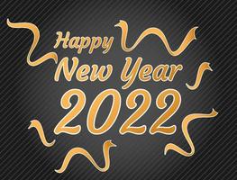 modelo de feliz ano novo 2022 em laranja em fundo preto vetor