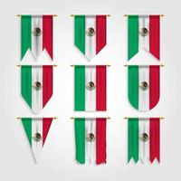 bandeira do méxico em diferentes formas, bandeira do méxico em várias formas vetor