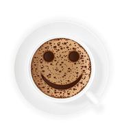 xícara de café crema e smiley símbolo ilustração vetorial vetor