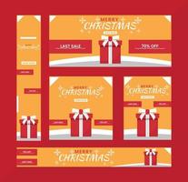 definir banner ilustração de modelo de design plano de natal vetor