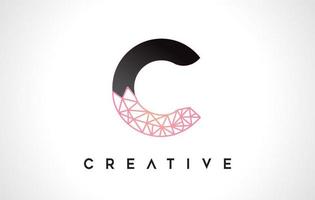 letra c logotipo da beleza. vetor de design de letra c com vetor de aparência de origami