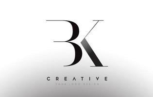 bk letter design logo logotipo ícone conceito com fonte serif e estilo clássico elegante look vector