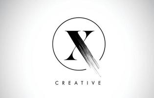 x design de logotipo de letra de pincelada. ícone de letras de logotipo de tinta preta. vetor