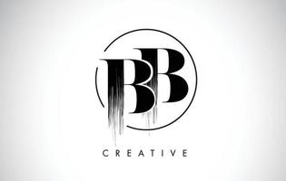 design de logotipo de letra de pincelada bb. ícone de letras de logotipo de tinta preta. vetor