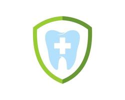 escudo simples com dente saudável dentro vetor