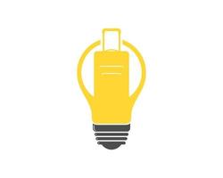lâmpada elétrica amarela com bolsa de viagem dentro vetor