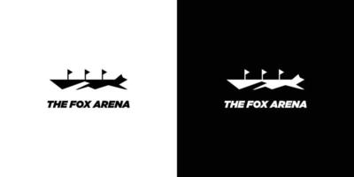 design do logotipo da fox arena moderno, atraente, adequado para o mundo do entretenimento vetor